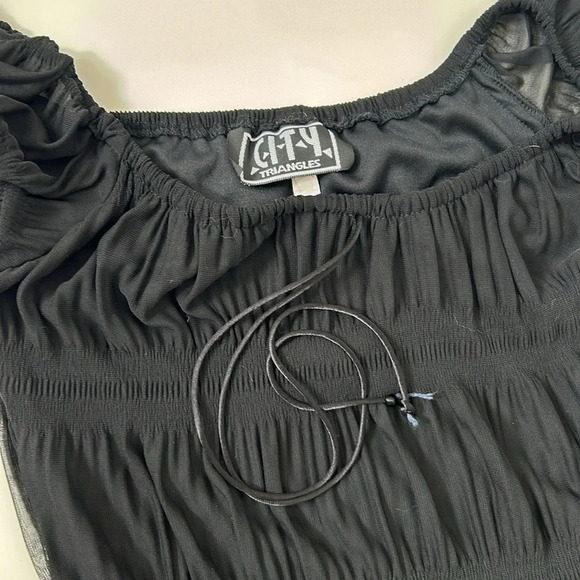 Vintage City Triangles Mesh Textured Dress Small - Picture 6 of 11